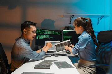 Software Developers Collaborating on Code
