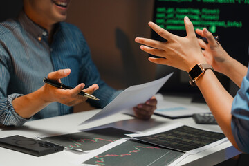 Business Team Discussing Financial Data