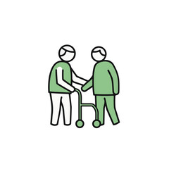 Elderly care, assistance, support, togetherness.