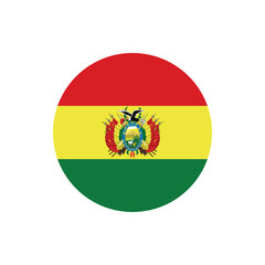 Bandera de Bolivia Flag Button, Round Bolivia flag icon, Bolivia flag badge Vector