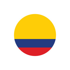 Colombia Flag Button, Round Colombia flag icon, Colombia flag badge Vector