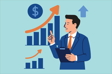 This vibrant illustration encapsulates the essence of business growth and financial success, making it an ideal visual for a wide range of corporate and financial applications.