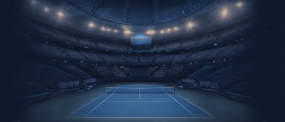 Tennis arena at night