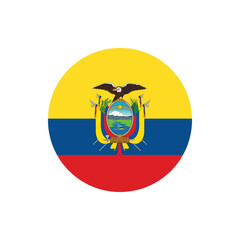 Ecuador Flag Button, Round Ecuador flag icon, Ecuador flag badge Vector