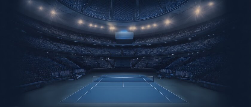 Tennis arena at night - Powered by Adobe