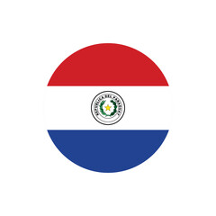 Paraguay Flag Button, Round Paraguay flag icon, Paraguay flag badge Vector