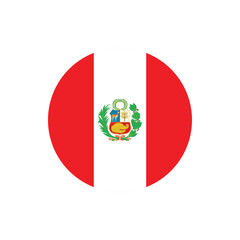 Peru Flag Button, Round Peru flag icon, Peru flag badge Vector