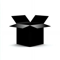Open Cardboard Box Silhouette Centered Against a Plain Background
