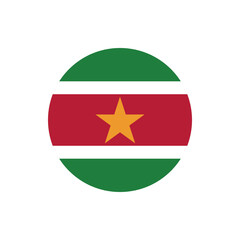 Suriname Flag Button, Round Suriname flag icon, Suriname flag badge Vector