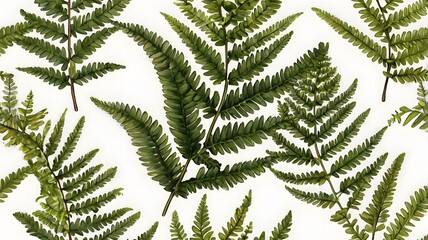 Detailed Close-up of Vibrant Green Fern Foliage
