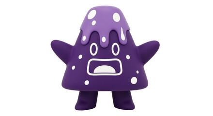 Isolated Purple Cartoon Monster