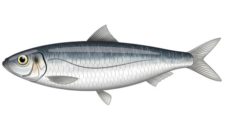 Isolated Sardine Fish Illustration