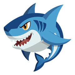 shark cartoon isolated on white