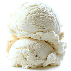 Delicious Creamy Vanilla Ice Cream Scoops Close Up