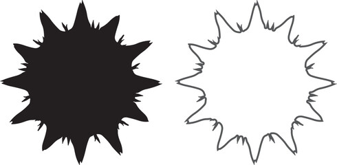 Silhouette of Explosion Logo For Games And Comics