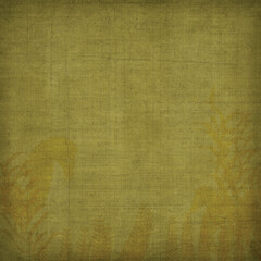 Aged olive green background with subtle grunge shading, faint floral silhouettes at the bottom, worn fabric-like texture ideal for invitations, nature designs, and creative graphic projects.