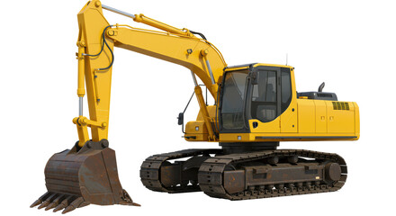 Isolated Yellow Excavator