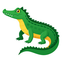 vector illustration of cartoon crocodile