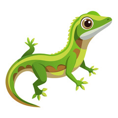 green lizard isolated on white