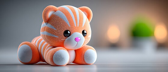 Cute orange tiger stuffed animal