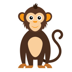  monkey-animal--vector-style-white-background