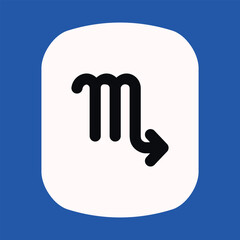 Zodiac horoscope. Scorpio astrological icon symbol. Stylized star sign esoteric. Simple line vector illustration.