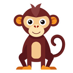 monkey-animal--vector-style-white-background 