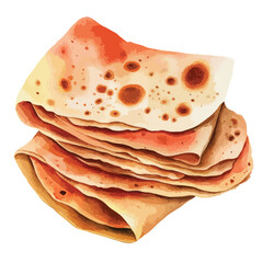 watercolor illustration of Injera clipart isolated