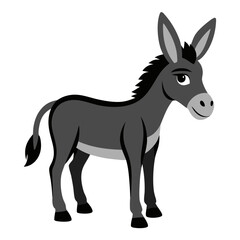 donkey-animal--vector-style-white-background