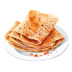 watercolor illustration of Injera clipart isolated