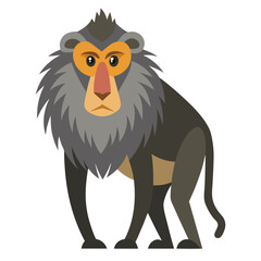 vector illustration of cartoon lion