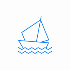 sailing boat waves icon sign vector