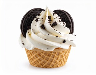 Softeis Oreo, swirl ice cream, cookie flavor
