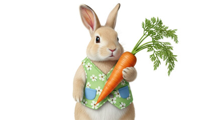 Isolated Rabbit With Carrot