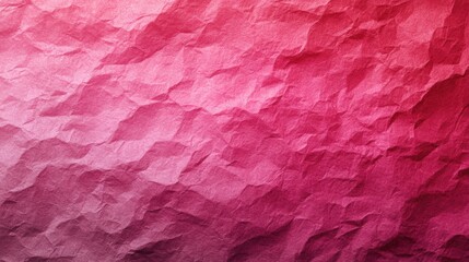 A textured surface made of crumpled paper features a striking gradient from light to dark pink, ideal for art projects, backgrounds, or creative applications in various designs.