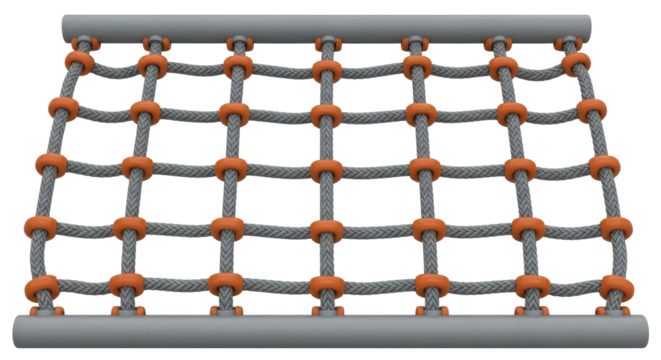 Isolated rope climbing net
