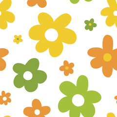 Seamless pattern with colorful flowers. Floral background. Vector illustration. It can be used for wallpapers, wrapping, cards, patterns for clothes and other.