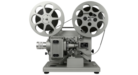 Isolated vintage film movie projector
