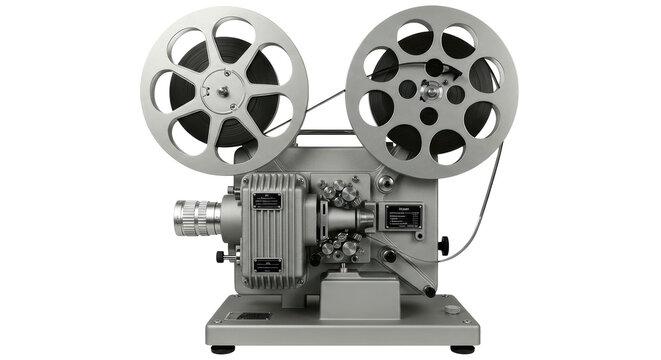 Isolated vintage film movie projector