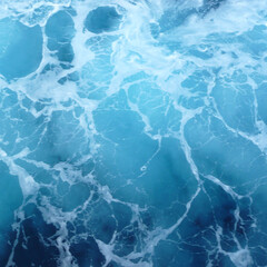 Vibrant turquoise ocean water with swirling waves, white foam patterns, and dynamic natural texture. Ideal for backgrounds, travel themes, marine designs, digital art, and creative projects.