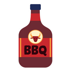Illustration of bottle bbq sauce.