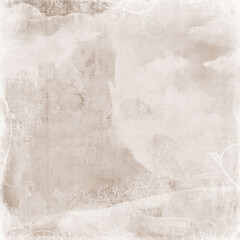 Soft beige vintage background with watercolor textures, faded grunge details, and elegant white swirl accents. Ideal for invitations, scrapbooking, digital art, wedding themes, and creative projects.