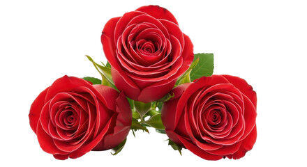 Isolated Three Red Roses
