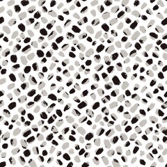 Seamless abstract geometric pattern. Background in black, grey, white. Illustration. Lines, stains. Design for textile fabrics, wrapping paper, background, wallpaper, cover.