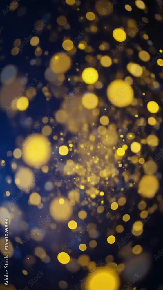 Poster abstract golden bokeh background with blurred lights in circular patterns