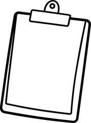 clipboard icon line art vector illustration on transparent background	
