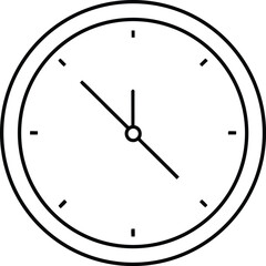 clock icon line art vector illustration on transparent background	
