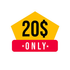 20$ only png chalkboard red price tag digital badge png