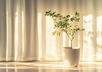 Small potted plant by a window
