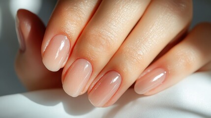 Beautifully groomed nails showcased with a soft sheen under gentle light, highlighting the artistic design and elegance, perfect for displaying care for personal grooming and style.